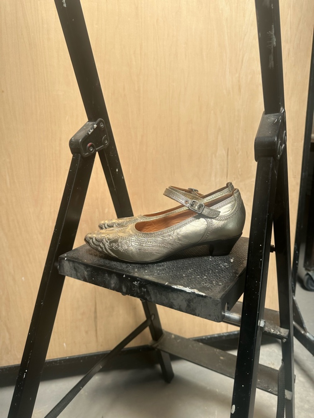 Dries Van Noten Metallic Gold Mary Jane Pumps
